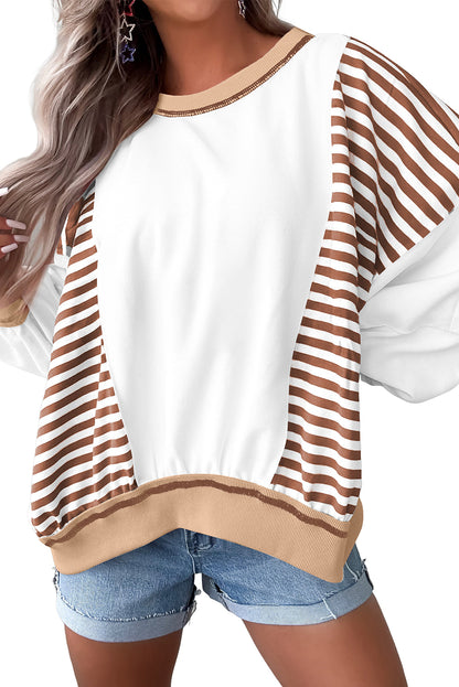 stripe patchwork sweatshirt