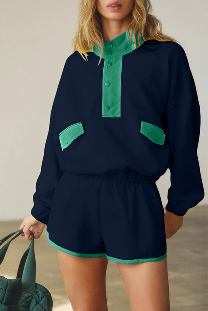 color block 2pcs short set