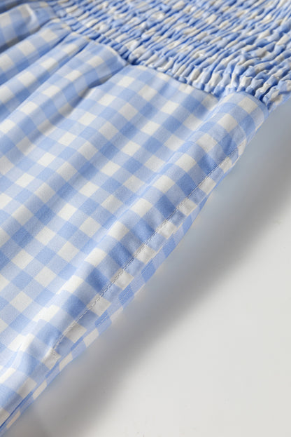 plaid print high waist pants