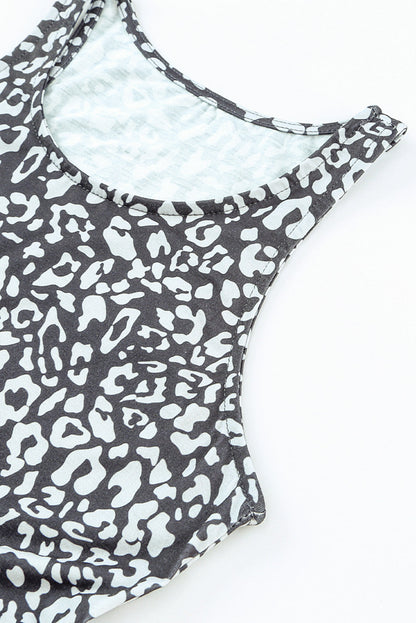 Round Neck Sleeveless Polka Dot Print Dress