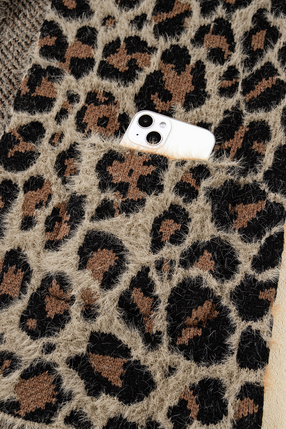 brown leopard cardigan