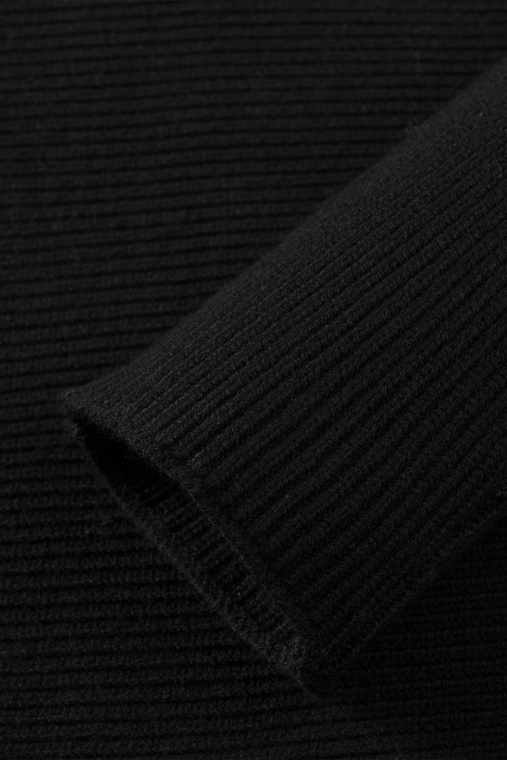 Elegant Off-The-Shoulder Black Knit Sweater