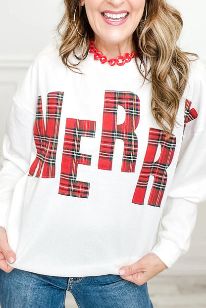 White Plaid MERRY Christmas Vacation Sweatshirt