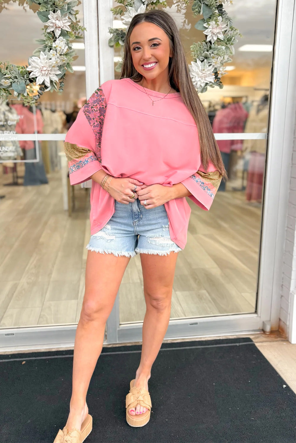 floral patchwork top