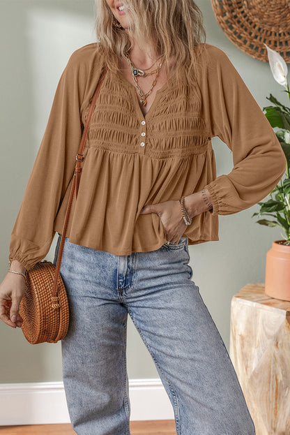 split v neck blouse