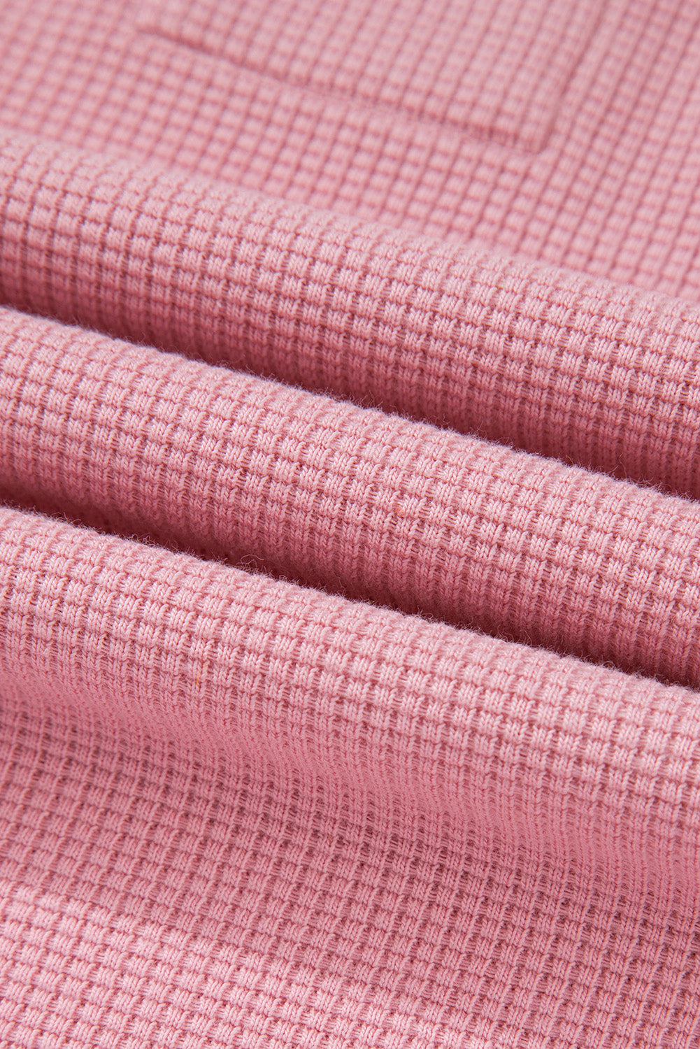 Pink Waffle knit Bishop Sleeve Split Oversized Top