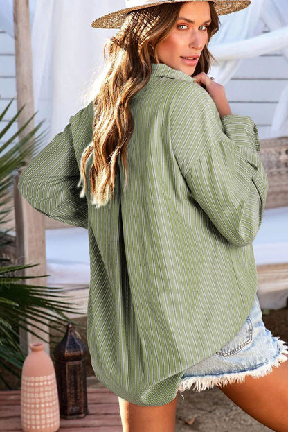 green striped shirt