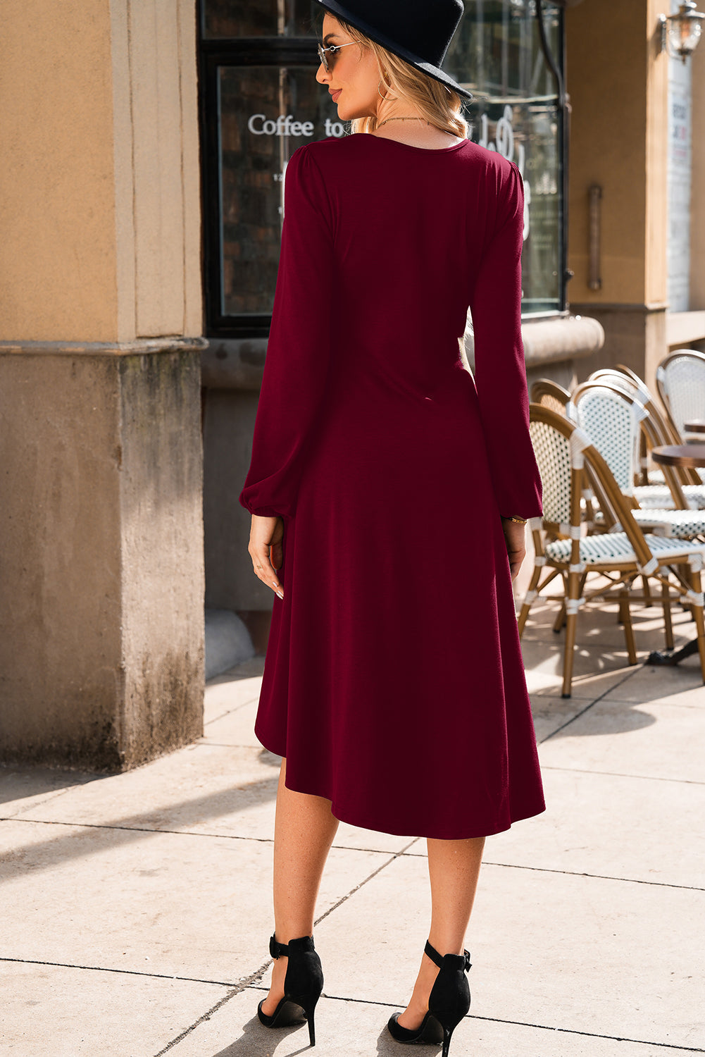 solid midi dress