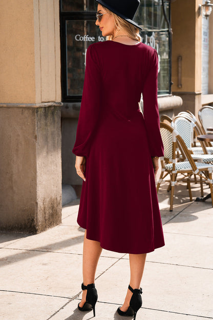 solid midi dress