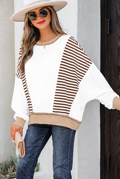 stripe patchwork sweatshirt