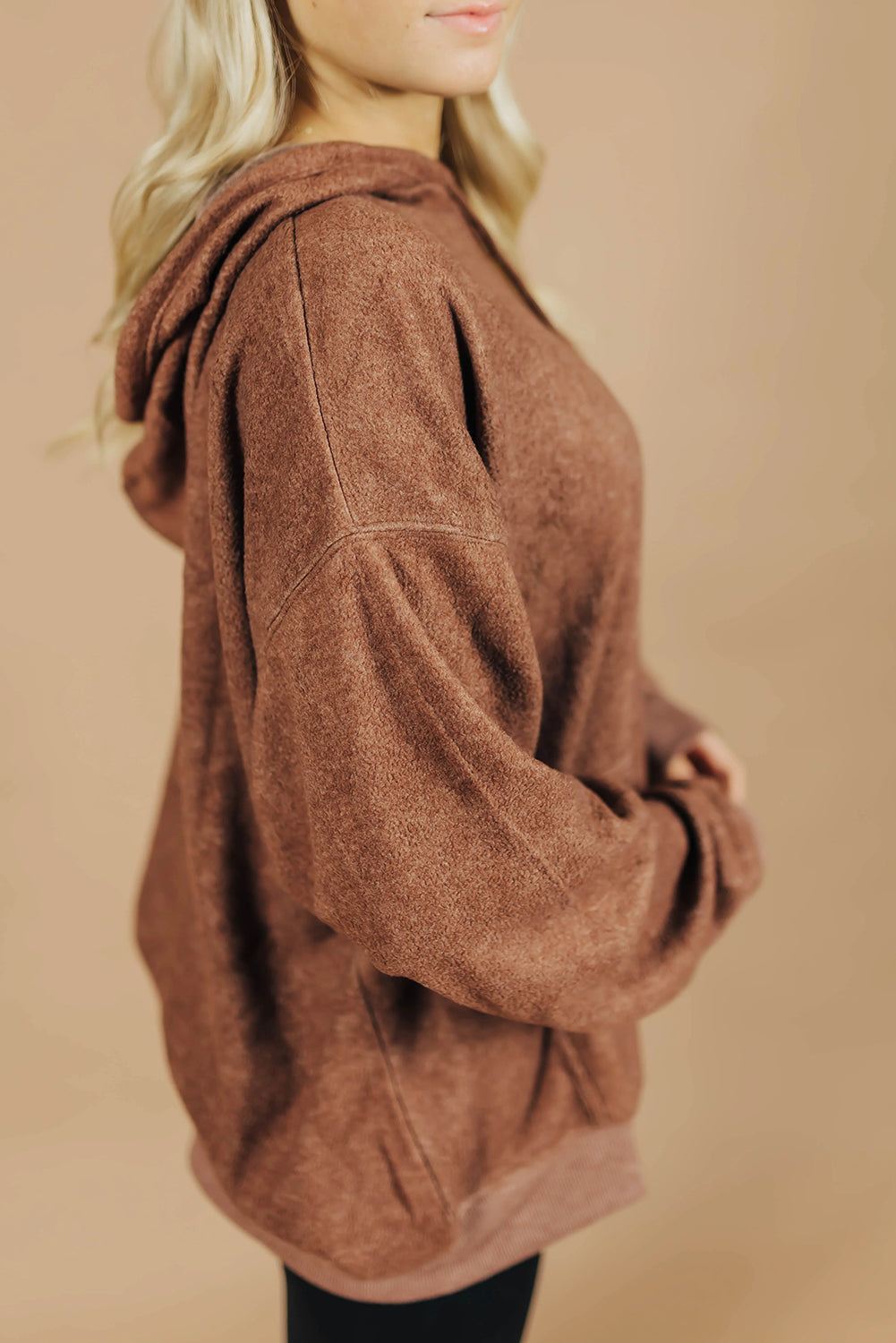 Straw Yellow Oversized Drop Shoulder Casual Hoodie