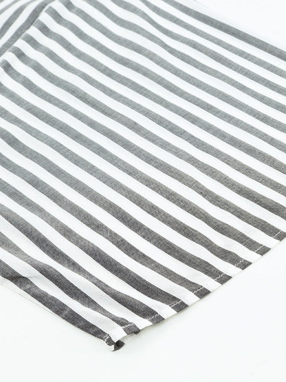 Check Print Buttons Lace-Up Shirt Dress