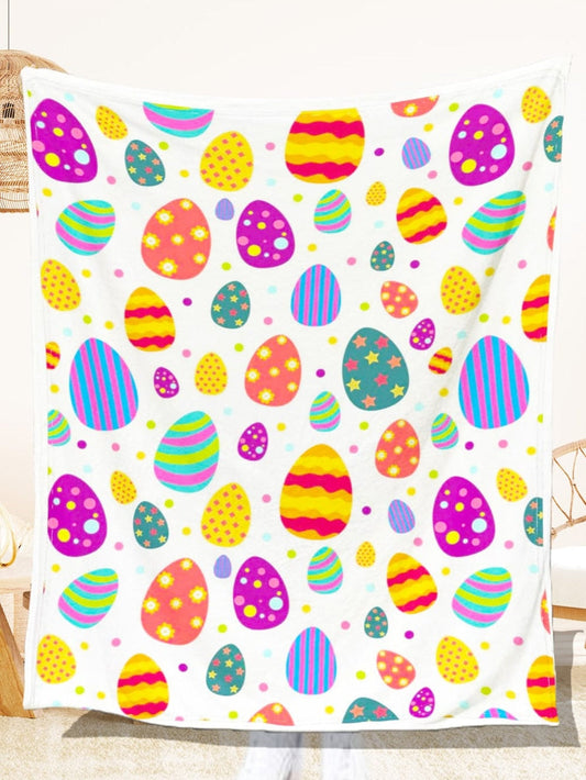 Easter Egg Delight Cozy Flannel Throw - 130*150cm