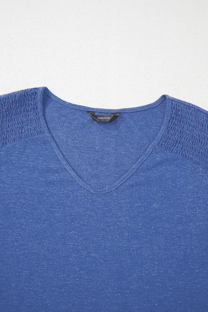 blue long sleeve top