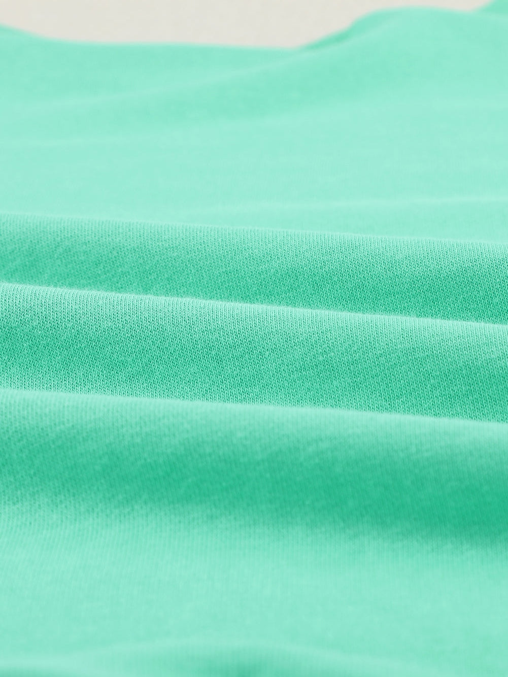 Green Crew Neck Long Sleeve Sweatshirt with Distressed Detail