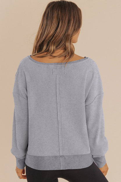 waffle knit sweatshirt