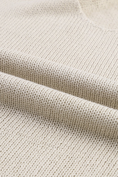 Khaki Knit Sweater with Fringe Detail for Casual Chic