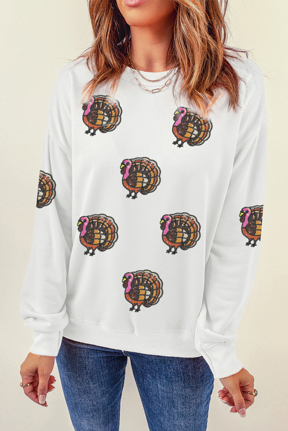white graphic sweatshirt