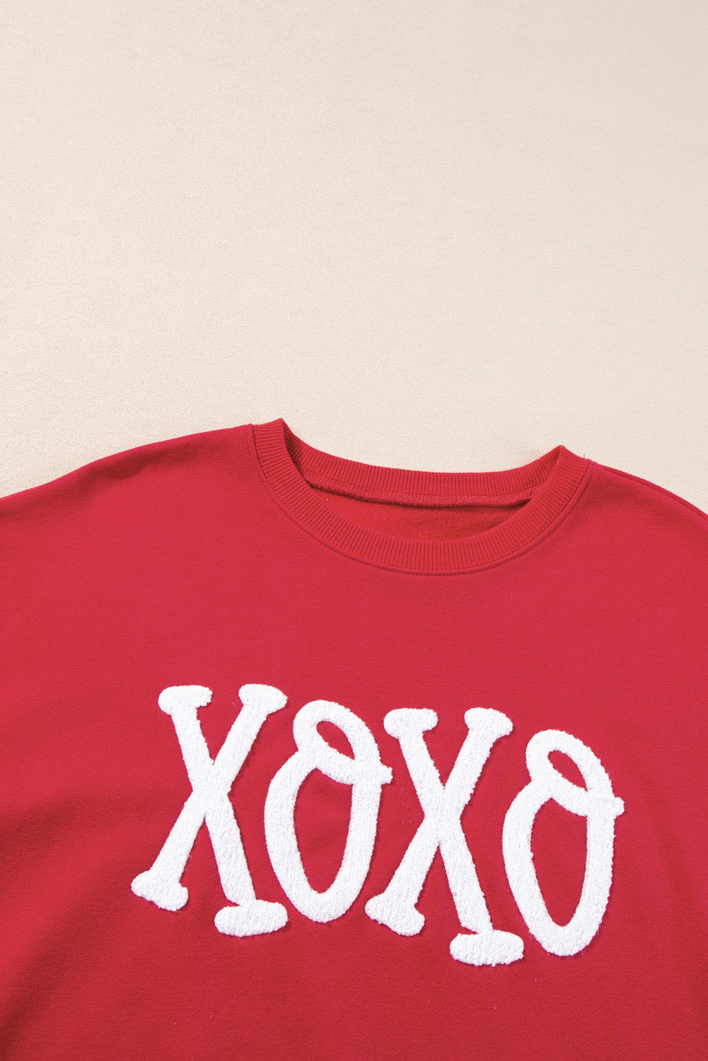 Festive Alphabet Graphic Casual Red Pullover Sweatshirt