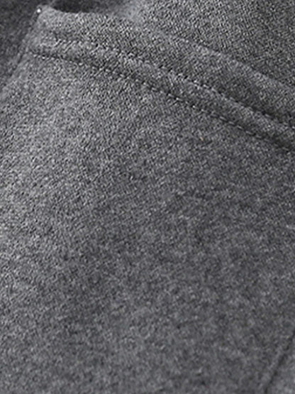 Women's Fleece Pants Polyester Solid Color Light Gray Dark-Gray Fashion High Waist Full Length Street Daily Fall Winter