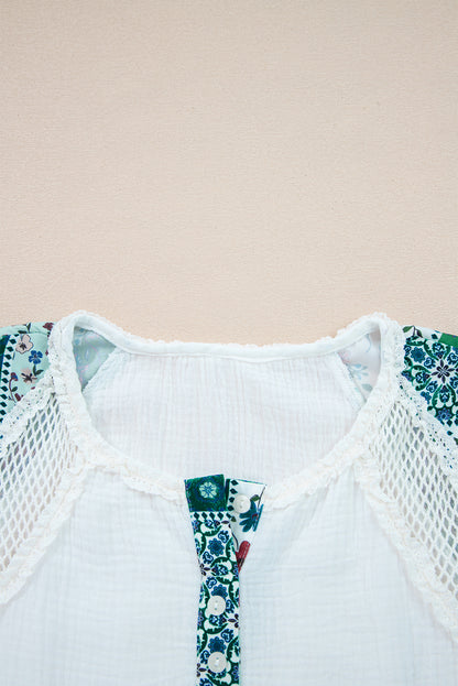 floral patchwork blouse