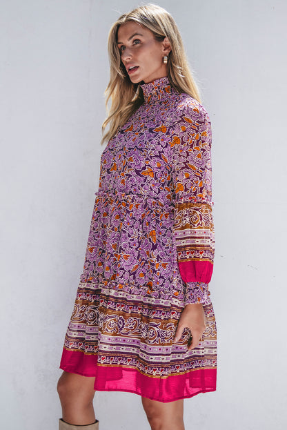 puff sleeve floral dress