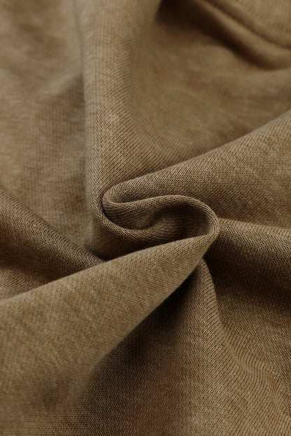Khaki Twist Back Exposed Seam Oversized Pullover Sweatshirt