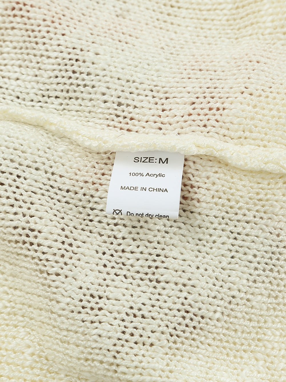 Beige Chevron Stripe Drop Shoulder Knit Pullover