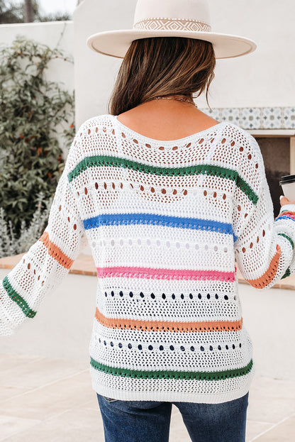 pointelle knit sweater
