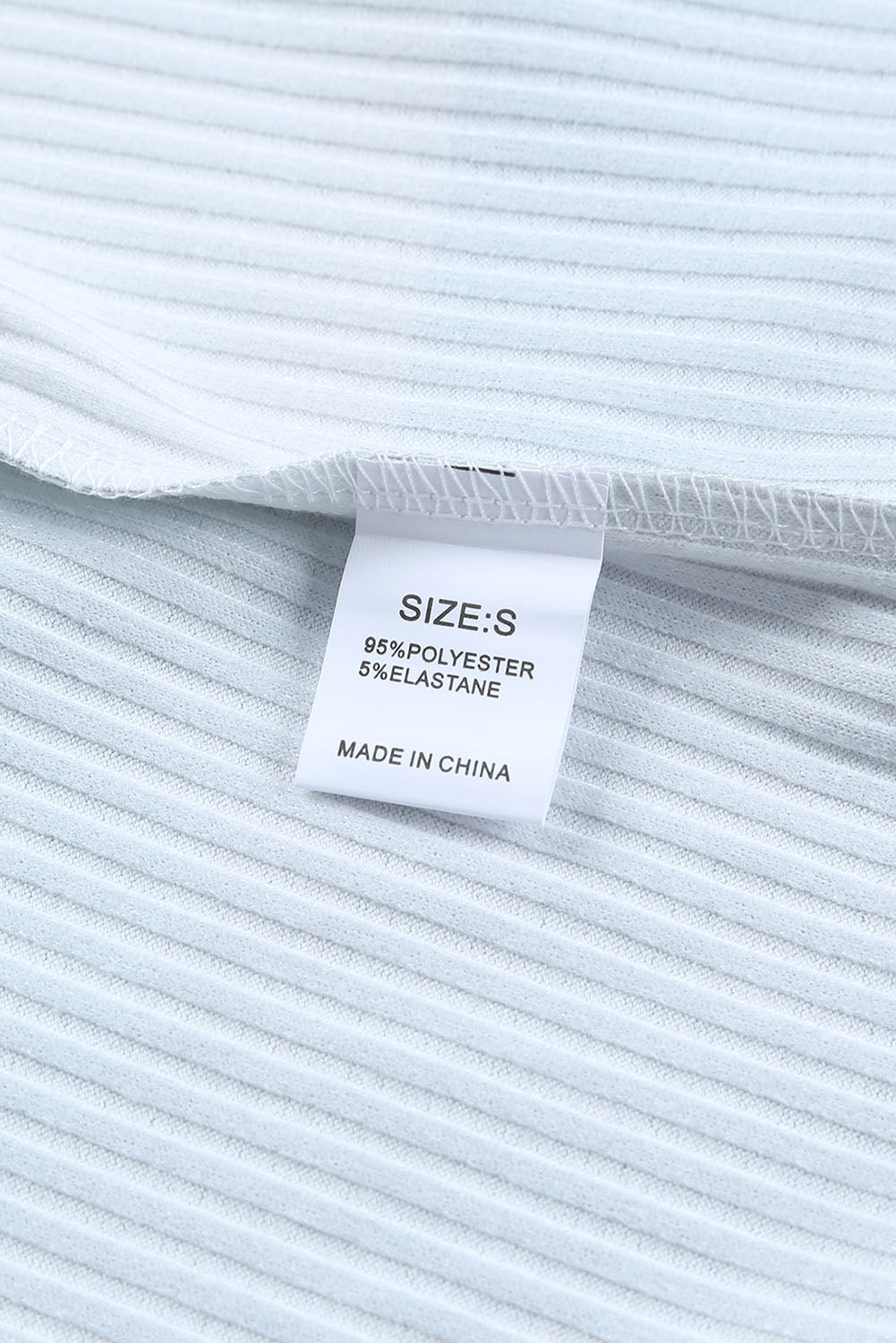 Green Striped Ribbed Long Sleeve Top with Chest Pocket