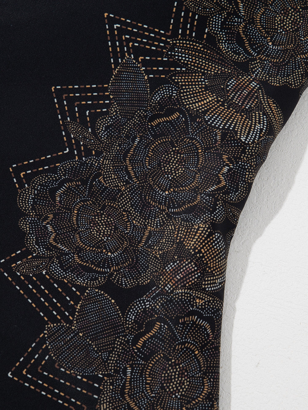 Elegant Black Floral Crisscross Back One-Piece Swimsuit