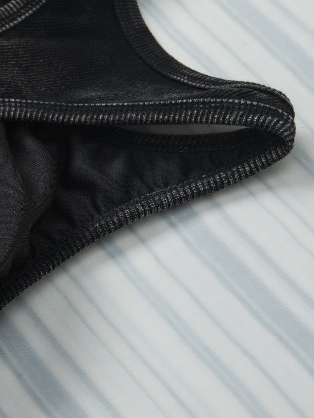 Edgy Black Mineral Wash Ribbed Racerback Crop Top