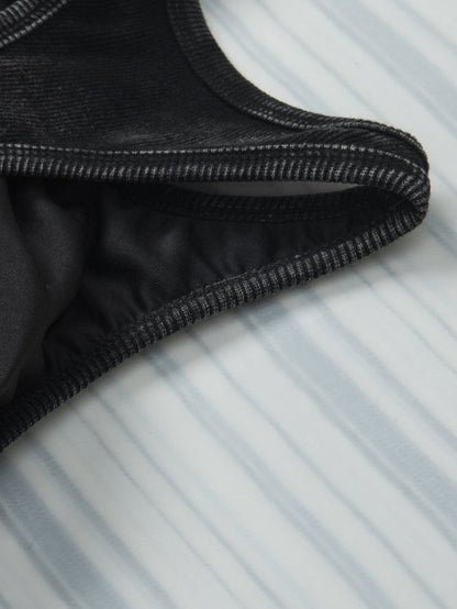 Edgy Black Mineral Wash Ribbed Racerback Crop Top