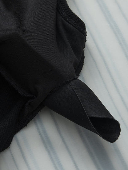 Edgy Black Mineral Wash Ribbed Racerback Crop Top