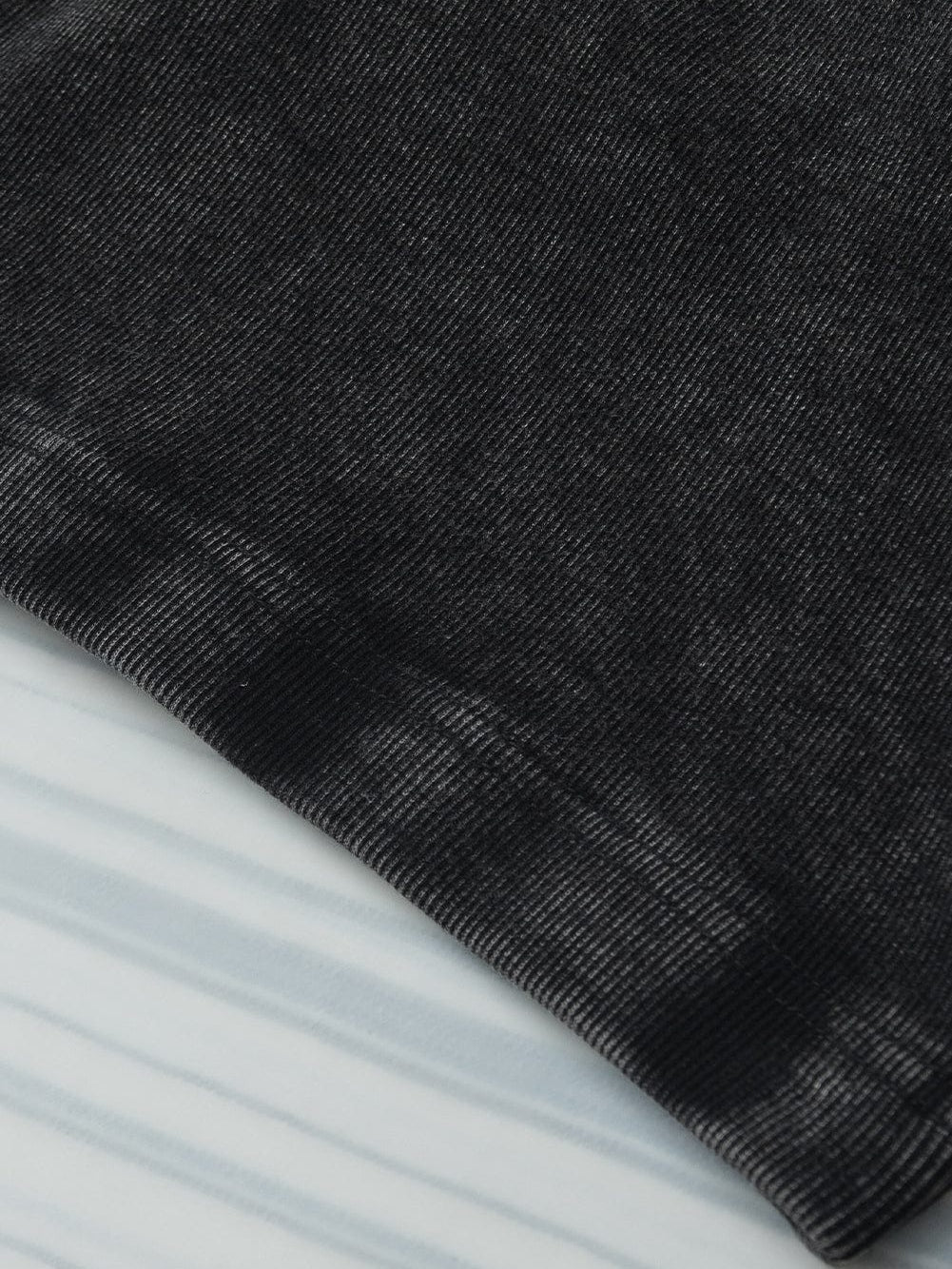 Edgy Black Mineral Wash Ribbed Racerback Crop Top