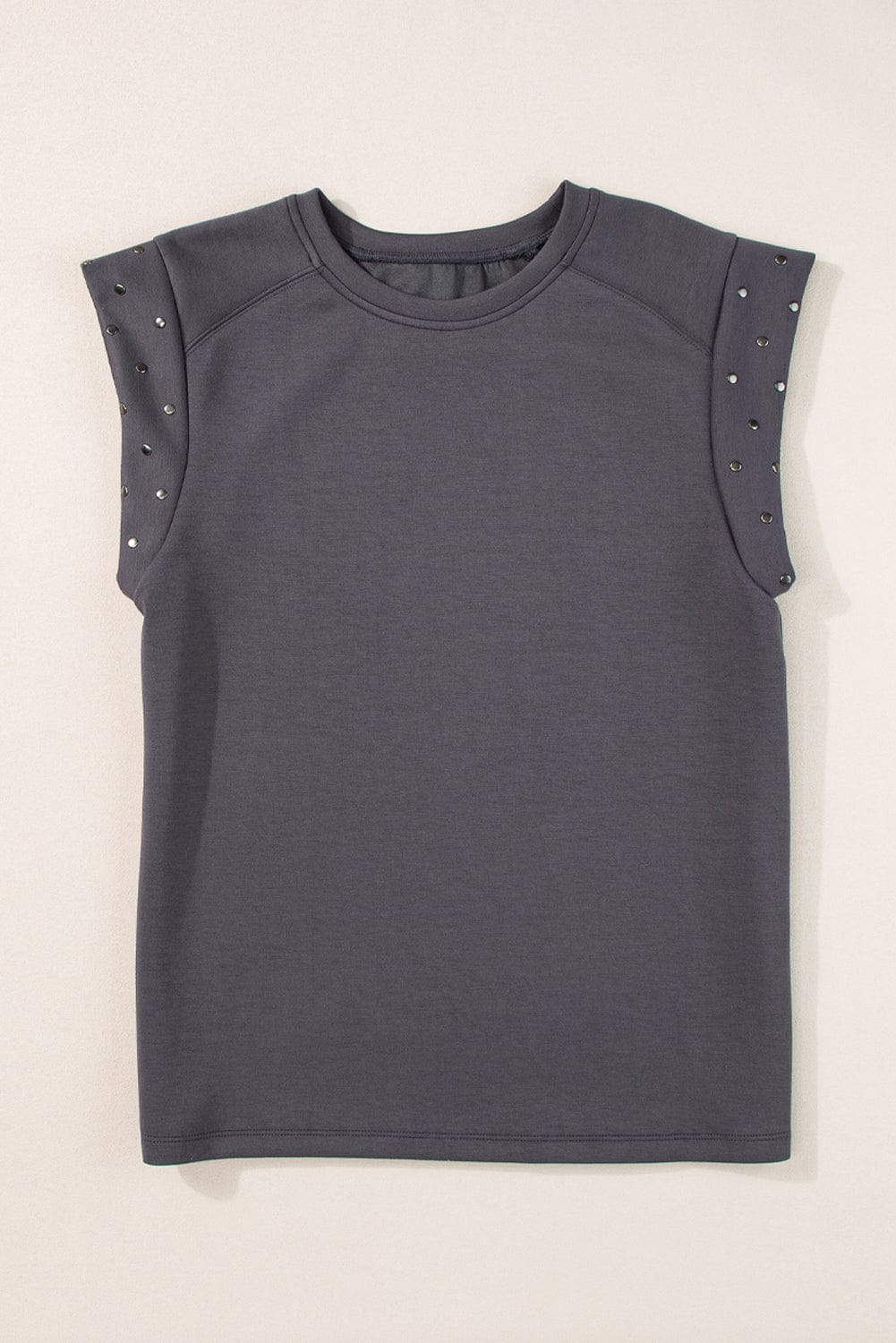 Edgy Dark Grey Rhinestone Embellished Tee