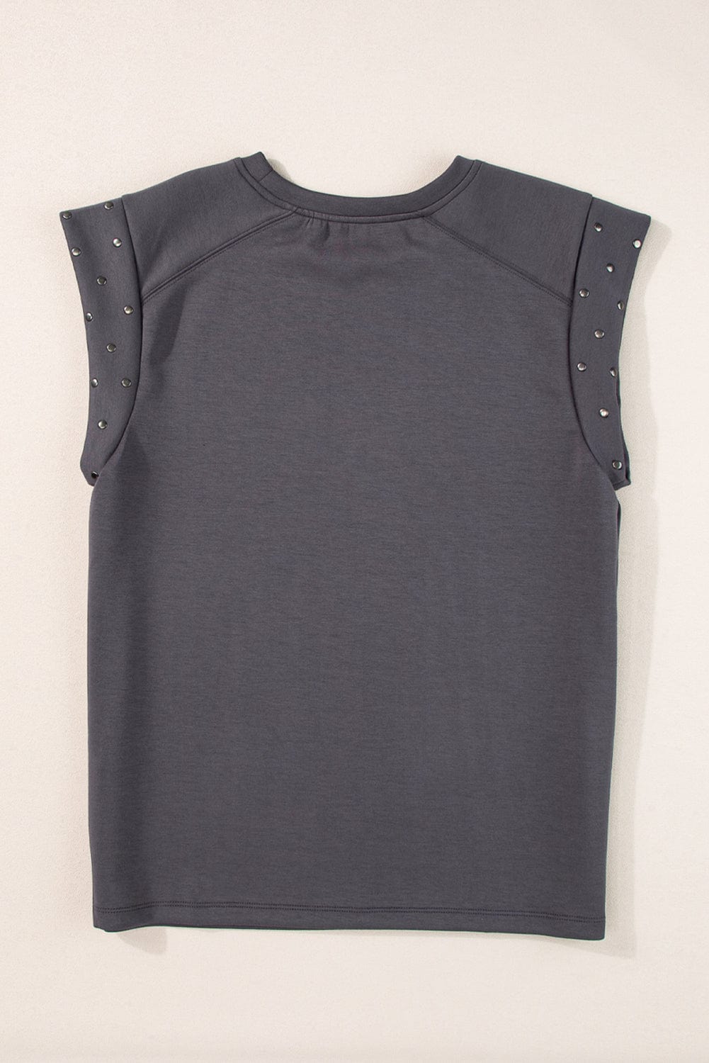 Edgy Dark Grey Rhinestone Embellished Tee