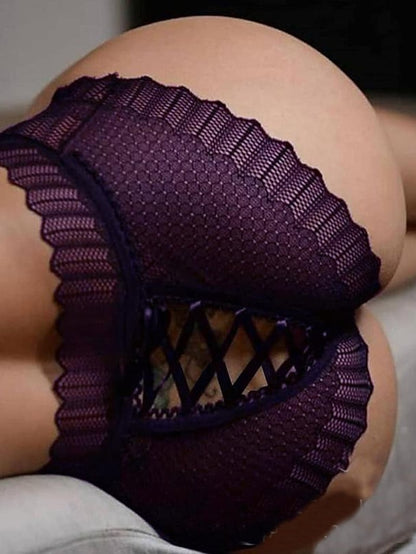 Women's Hot Pants Shapewear Lace Black Wine Blue Sexy Lace Stretchy Short Sports Solid Colored S M L XL 2XL - LuckyFash™