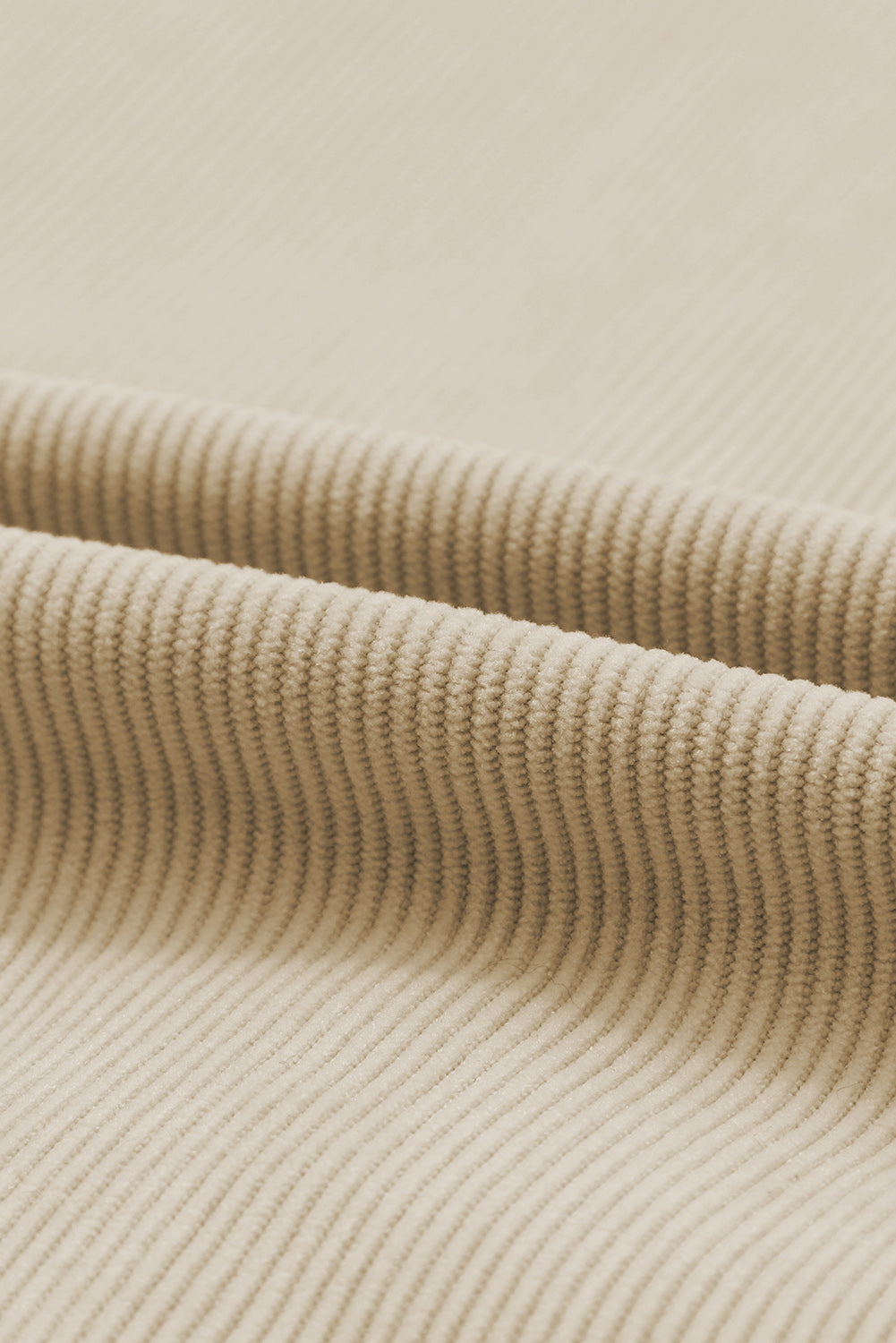 Khaki Oversized Crochet Detail Corduroy Shacket