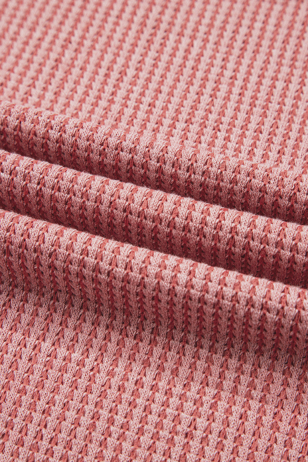 Mineral Red Textured Loose Pullover Top and Casual Short Two-piece Lounge Set