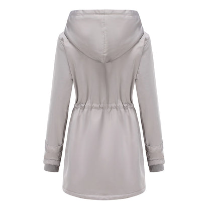 Women's Parka Jacket Hiking Windbreaker Hiking Fleece Jacket Winter Outdoor Thermal Warm Fleece Lining Windproof Winter Jacket Full Length Visible Zipper Fishing Camping / Hiking / Caving Traveling