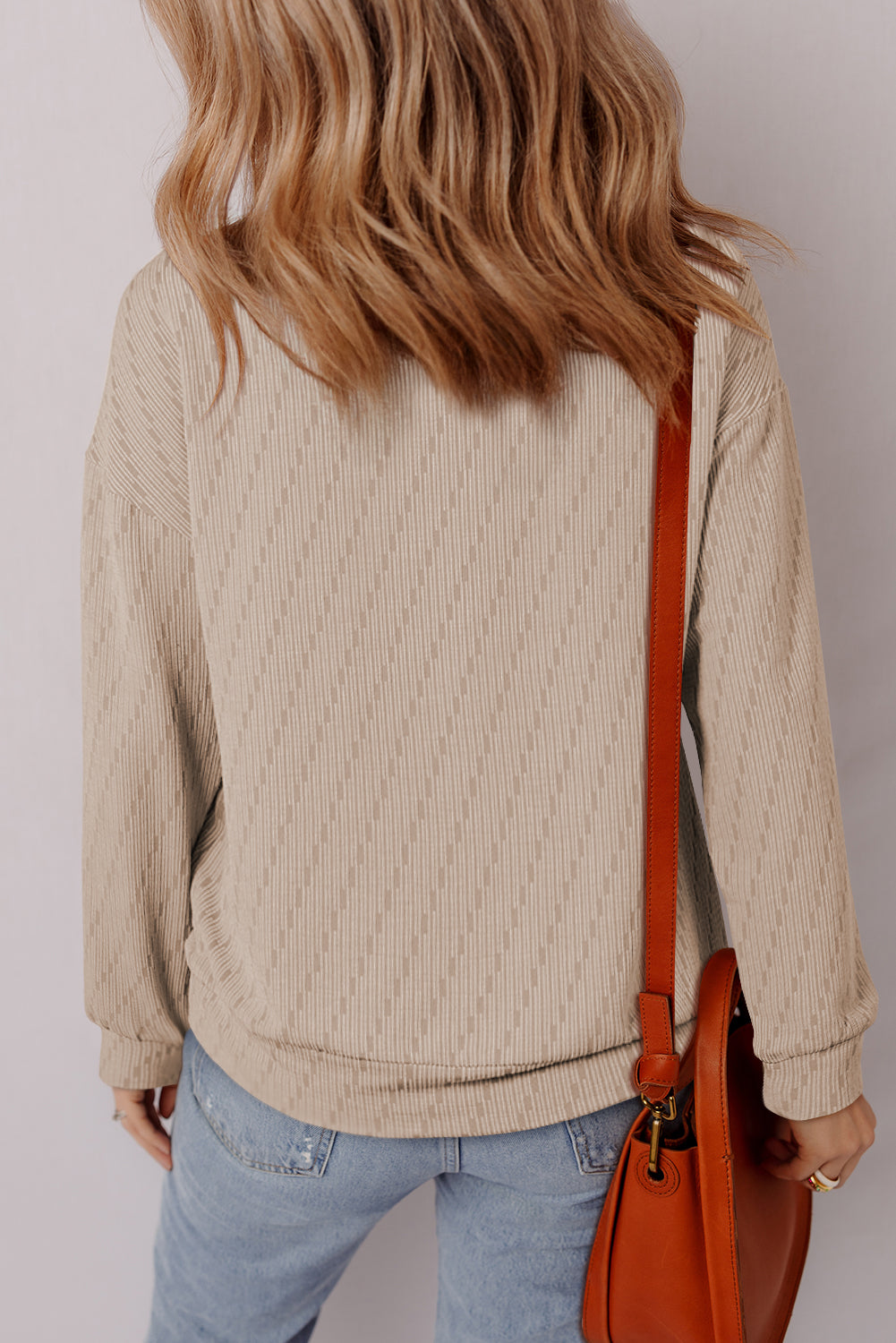 textured long sleeve top