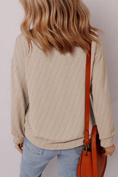 textured long sleeve top