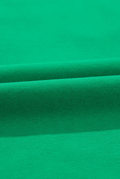 Green LUCKY Aphabet Chenille Embroidered Pullover Sweatshirt