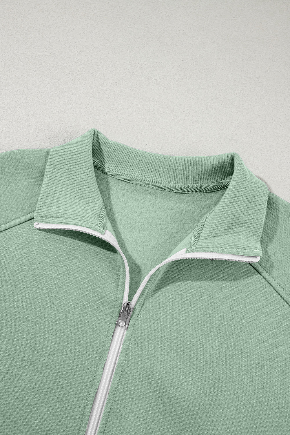 Clearly Aqua Drop Shoulder Zip Up Jacket Drawstring Pants Active 2pcs Set