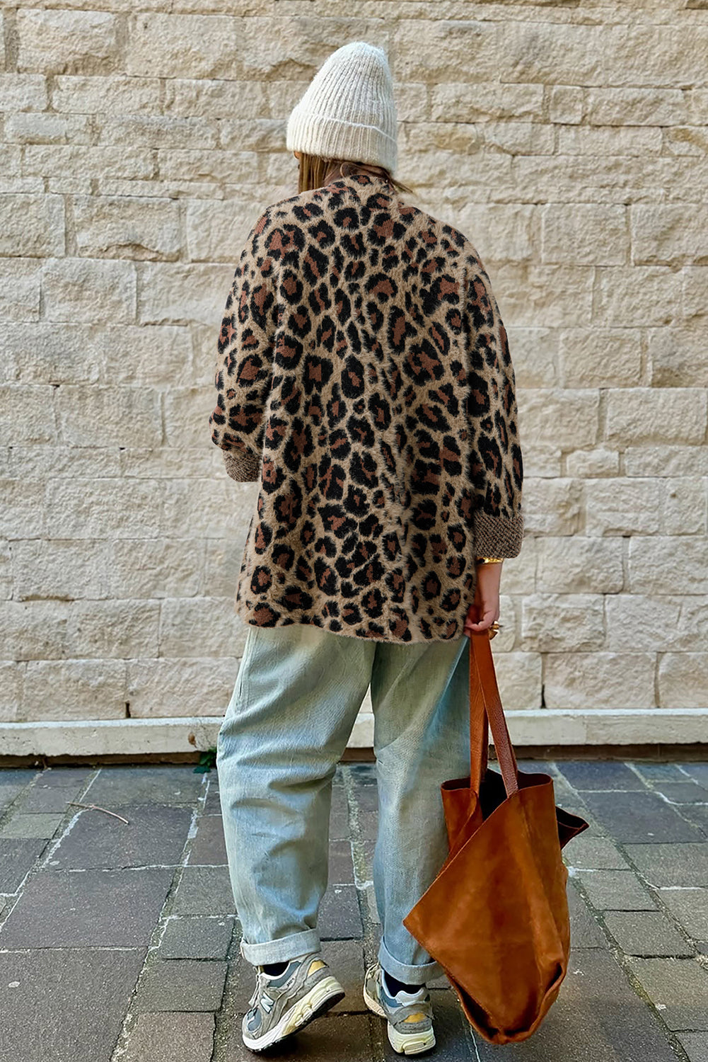 brown leopard cardigan