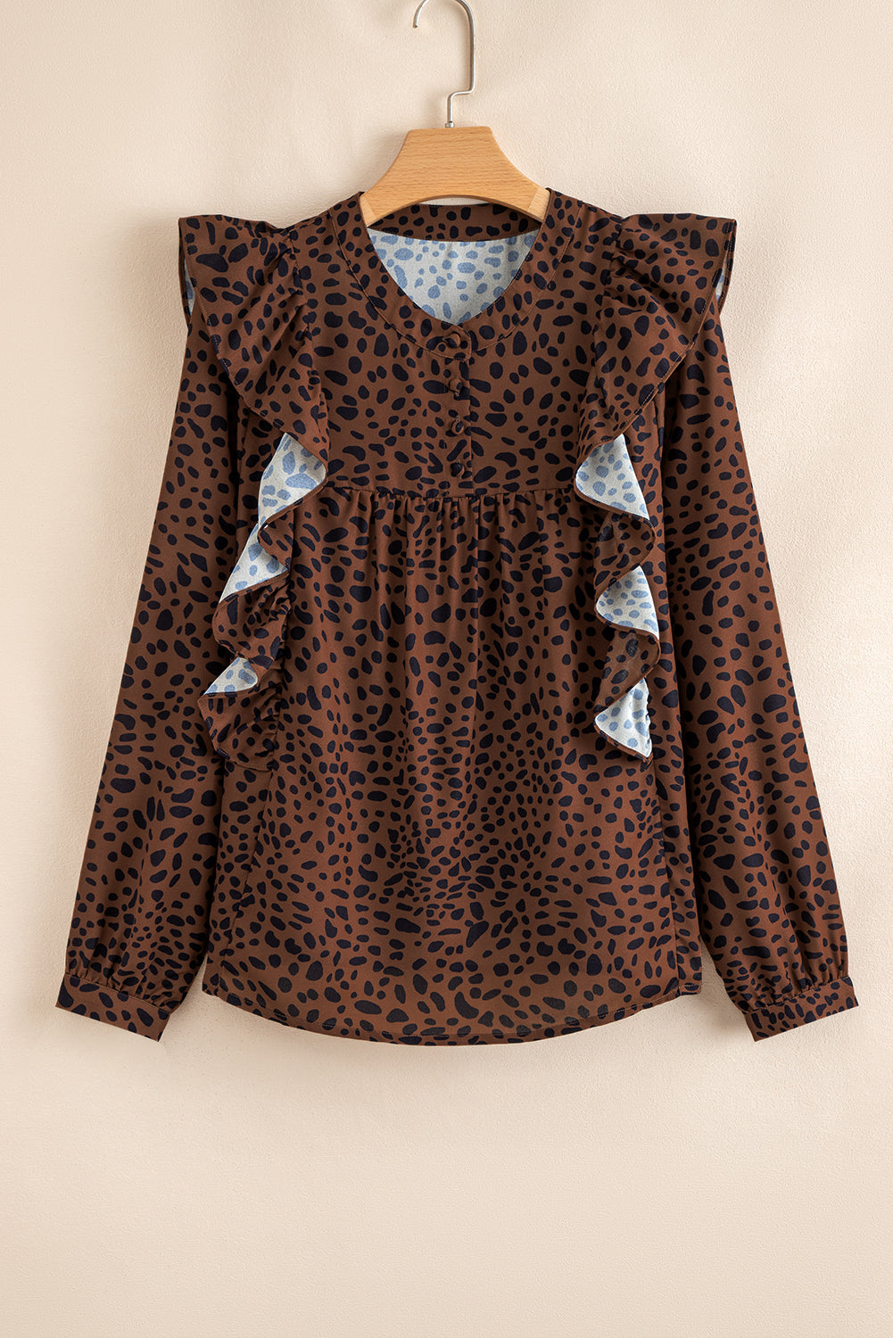 leopard long sleeve blouse