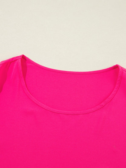 Rose Red Jeweled Puff Sleeve Plus Size Blouse