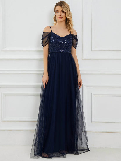 Elegant A-Line Tulle Bridesmaid Gown with Sweetheart Neckline