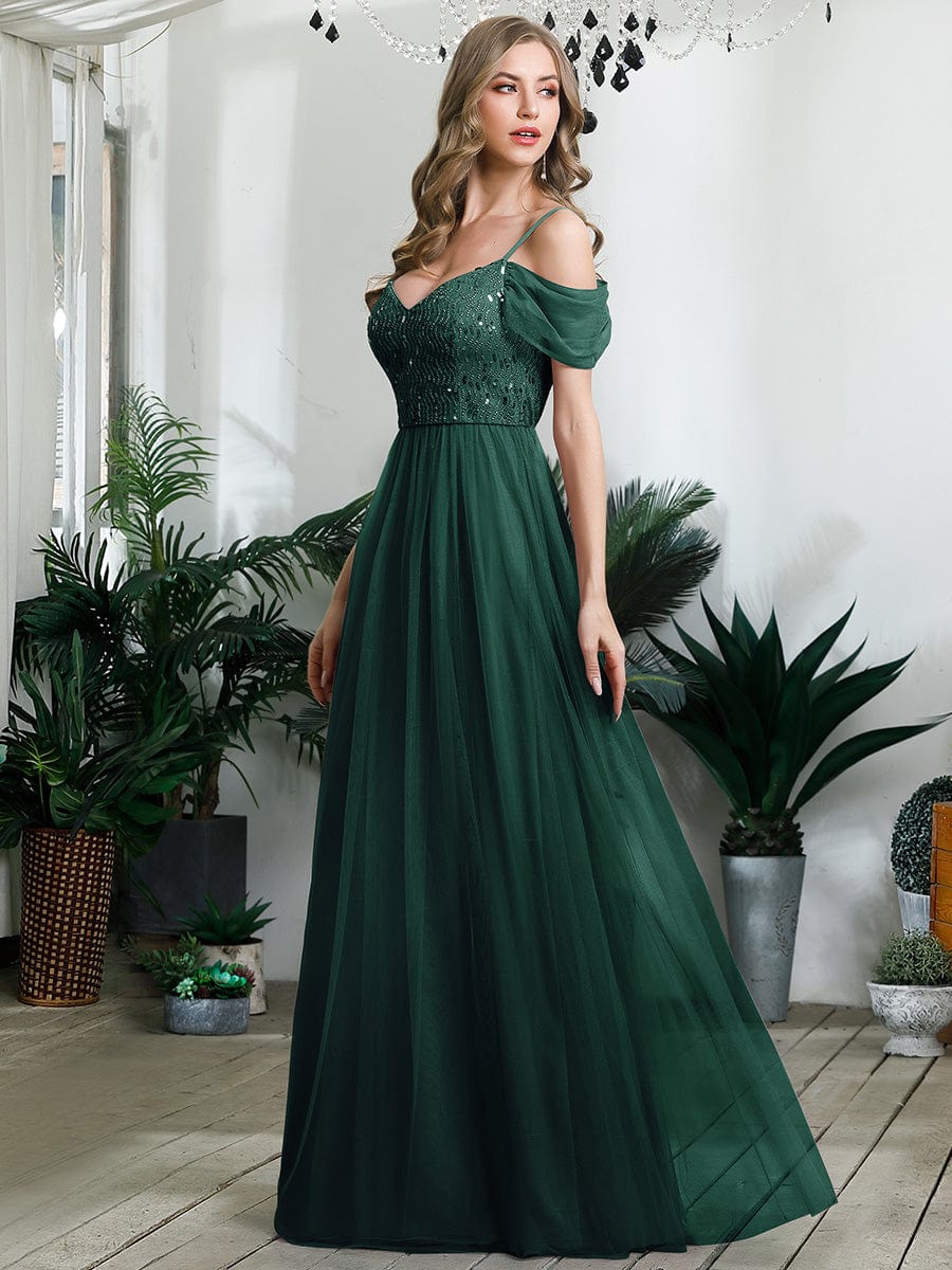 Elegant A-Line Tulle Bridesmaid Gown with Sweetheart Neckline